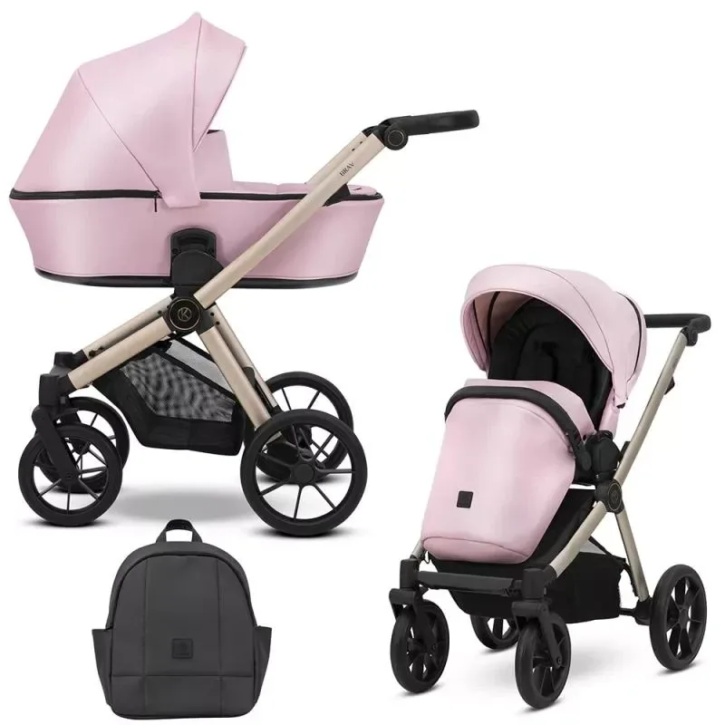Kunert Brav 2-i-1 barnvagn i babyrosa