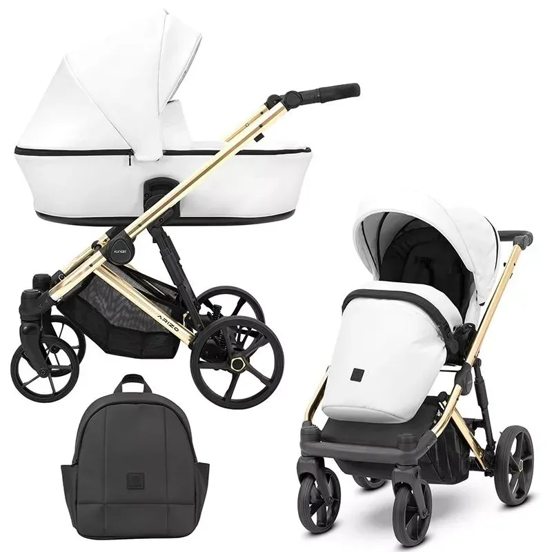 Arizo 2-i-1 barnvagn Vit Eko läder