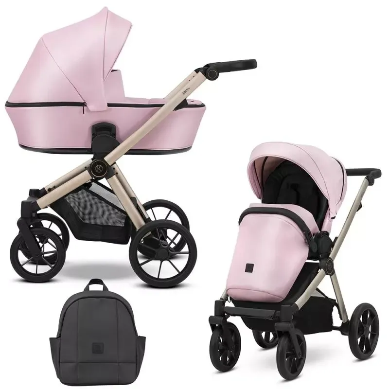 Brav 2-i-1-barnvagn Baby rosa